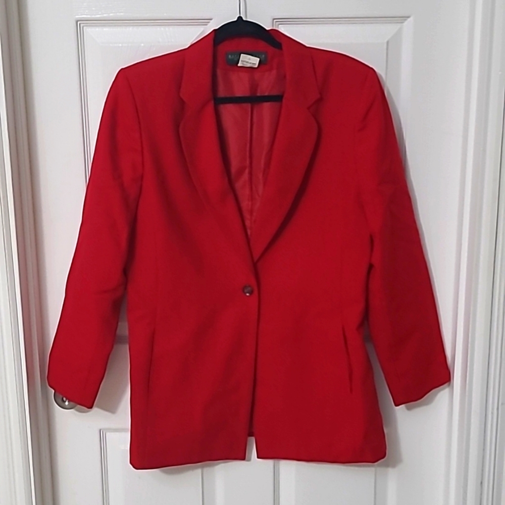 Harve Benard, Red, Size 12, wool blend blazer